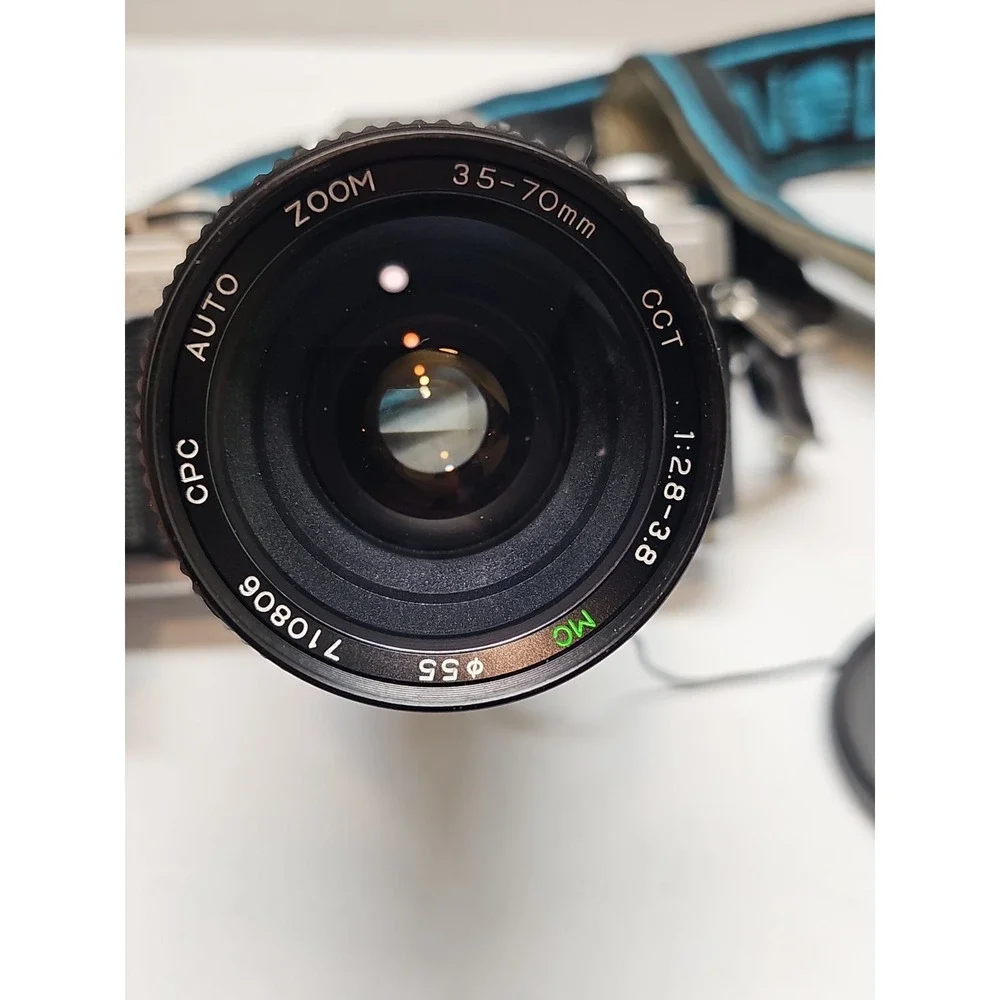 Minolta X370 35mm SLR w/ Lenses, Flash, case, strap, tested, Nice Condition